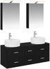 vidaXL Badezimmermöbel-Set 5 pcs Schwarze Eiche Ingenieurholz und Glas 3406912 Bild 2