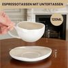 HOMELUX Espressotasse 12 Stück Kaffeetassen Set 120ml Mokkatassen Tassen Teetasse Weiß, 12-tlg, Keramik, Espresso Tasse für 6 Personen mit Untertassen Spülmaschinenfest Bild 2