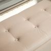 Sitzbank mit Stauraum vintage Samtoptik goldene Beine aufklappbar Wohnzimmer Bank,Beige Bild 3