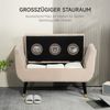 Sitzbank mit Stauraum vintage Samtoptik goldene Beine aufklappbar Wohnzimmer Bank,Beige Bild 4