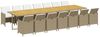 vidaXL 15-tlg. Garten-Essgruppe mit Kissen Beige Poly Rattan 3095662 Bild 3