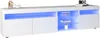 Merax Weißer moderner TV-Schrank, helles Panel, variable LED-Beleuchtung, Wohn- und Esszimmer 180cm Bild 2