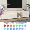 Merax Weißer moderner TV-Schrank, helles Panel, variable LED-Beleuchtung, Wohn- und Esszimmer 180cm Bild 3