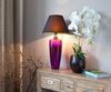 Tischlampe Glas lila schmal mit Lampenschirm schwarz Bild 2