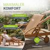 Juskys® 2er Set Sonnenliege SunScape - Natur, Akazie mit verstellbarem Tisch - 196x72,5x30 cm Bild 3