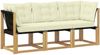 vidaXL Outdoor Mittel- und Ecksofa mit Kissen 3 Stück Weiß 901625 Bild 2