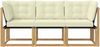 vidaXL Outdoor Mittel- und Ecksofa mit Kissen 3 Stück Weiß 901625 Bild 5