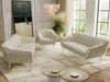 Wohnzimmerset, Möbelset PIRS 3-3-1, Armlehnen, Wellenfederung, Buche Füße, Dreisitzer Sofas mit Sessel, Polstermöbel Set - Beige Velvet Bild 4