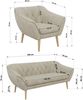 Wohnzimmerset, Möbelset PIRS 3-3-1, Armlehnen, Wellenfederung, Buche Füße, Dreisitzer Sofas mit Sessel, Polstermöbel Set - Beige Velvet Bild 5