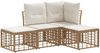 vidaXL Outdoor-Sofagarnitur Natur Polyester 3437444 Bild 2