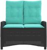 vidaXL Gartenbank Verstellbar mit Kissen Schwarz Poly Rattan 368234 Bild 3