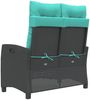 vidaXL Gartenbank Verstellbar mit Kissen Schwarz Poly Rattan 368234 Bild 5