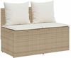 vidaXL 3-tlg. Garten-Essgruppe mit Kissen Beige Poly Rattan 4104185 Bild 4