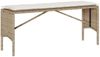 vidaXL 3-tlg. Garten-Essgruppe mit Kissen Beige Poly Rattan 4104185 Bild 5
