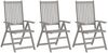 vidaXL Verstellbare Gartenstühle 3 Stk. mit Auflagen Massivholz Akazie 3064729 Bild 2