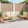 vidaXL 4-tlg. Garten-Lounge-Set mit Kissen Beige Poly Rattan 365859 Bild 3