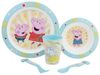 Peppa Pig Teller-Set –Mikrowellengeeignet 5-teiliges Kindergeschirr mit rutschfestem Boden Bild 3