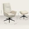 HOMCOM Relaxsessel mit Hocker 360°Drehbarer Fernsehsessel mit Liegefunktion Cord-Optik (TV-Sessel, 1-St, Ruhesessel), für Wohnzimmer, Schlafzimmer, Beige Bild 3