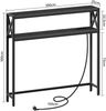 Hochwertiger Konsolentisch mit Steckdosen und USB, 100 cm, Schwarz Bild 3