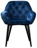 Chessy - Esszimmerstuhl mit Armlehne , gepolsterter Sitz und Rücken, komfortable Chesterfield Polsterung, Samtstuhl , Metallfuss in anthrazit matt Bild 4