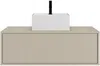 Vente-unique - TEANA Waschbeckenmöbel Holz, Platte Beige - B 47 cm x H 32 cm x L 94 cm Bild 2