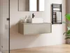 Vente-unique - TEANA Waschbeckenmöbel Holz, Platte Beige - B 47 cm x H 32 cm x L 94 cm Bild 1
