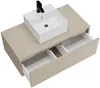 Vente-unique - TEANA Waschbeckenmöbel Holz, Platte Beige - B 47 cm x H 32 cm x L 94 cm Bild 4