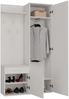 Selsey 'Duvio' Flurgarderobe mit Schrank und Spiegel, Greige, 100 cm Bild 4