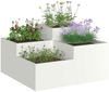 vidaXL Gartenblumentopf Weiß 80 x 80 x 48 cm Stahl 865842 Bild 3