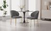 Stuhl 47,5x56x74 cm, Chenille grau, goldfarbene Beine, gepolstert (2er-Set) Bild 3