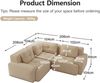 Ecksofa Beige aus Cord, modular, Sitztiefe 74 cm, hochdichter 32D-Schaum, rutschfester Standfuß,69x177x104 cm Bild 5