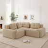 Ecksofa Beige aus Cord, modular, Sitztiefe 74 cm, hochdichter 32D-Schaum, rutschfester Standfuß,69x177x104 cm Bild 2