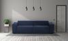 Dmora 3-Sitzer festes Sofa Argo, lineares modulares Sofa, modernes Wohnzimmersofa aus Stoff, 100 % Made in Italy, 260 x 95 x 70 cm, Blau Bild 2