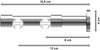 Innenlauf-Gardinenstangen-Set Prestige Mavell 240 cm (geteilt in 2 x 120 cm), 2-läufig, 20 mm Ø Chrom Bild 2