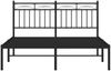 vidaXL Bettgestell mit Kopfteil, Metall, Schwarz, 135x190 cm Bild 5