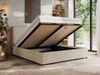 Premium Polsterbett LERIO CLASSIC 200 x 200 cm mit Stauraum, gepolstertem Kopfteil, Gasdruckfedern & Lattenrost - Modernes Design, Inkl. Lattenrost Pocket Matratze - Beige Strukture - VIRE LUX Bild 3