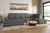99rooms Toscana Wohnlandschaft Velours VOGUE Grau Links Bild 1