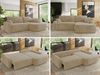 Ecksofa, L-förmiges, lose Kissen, DL-Schlaffunktion, (H 100 x T 187 x B 273 cm) - CUBO L - Plüsch Creme - rechte Seite Bild 2