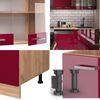 Küchenzeile R-Line Rot Hochglanz/Goldkraft Eiche 300 cm , AP Marmor Vicco Bild 5