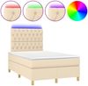 Boxspringbett mit Matratze & LED Stoff Creme 120x200 cm, Härtegrad: H2 [3135666] Bild 2