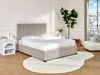 Vente-unique - LIAKO Bett Stoff Beige - B 217 cm x H 123 cm x L 154 cm Bild 3