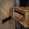 Nachttisch Vagula aus massivem Mangoholz, modernes Wellen-Design, Natur, mit Schublade Bild 4