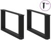 vidaXL Couchtischbeine U-Form 2 Stk. Schwarz 60x(30-31) cm Stahl 4013140 Bild 3
