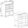AX LIVING Vitrine Nymphen Cashmere Glas 4 Türen 1 Schublade MDF Eiche Beine Bild 5
