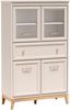 AX LIVING Vitrine Nymphen Cashmere Glas 4 Türen 1 Schublade MDF Eiche Beine Bild 2