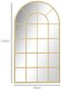 HOMCOM Wandspiegel mit Metallrahmen Hängespiegel Wohnzimmerspiegel (Flurspiegel, 1-St, Fensterspiegel), für Wohnzimmer, Esszimmer, Schlafzimmer, Gold Bild 3