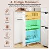 13 cm schlanker Aufbewahrungswagen mit Ladestation 4-stufiger rollbarer Küchenwagen mit Griff Natur + Weiß Bild 5