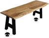 Sitzbank Baumkante 220 cm natur massiv Akazie A-Gestell schwarz 92369104 Bild 5