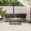 vidaXL Gartensofa mit Kissen Grau Poly Rattan 4104124 Bild 3