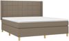 vidaXL Boxspringbett mit Matratze Taupe 160x200 cm Stoff 3132005 Bild 3